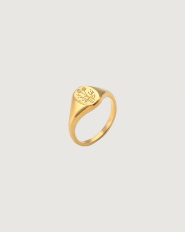 GOLDEN BLOOM SIGNET RING – 18K GOLD - STUDIO JO STORE